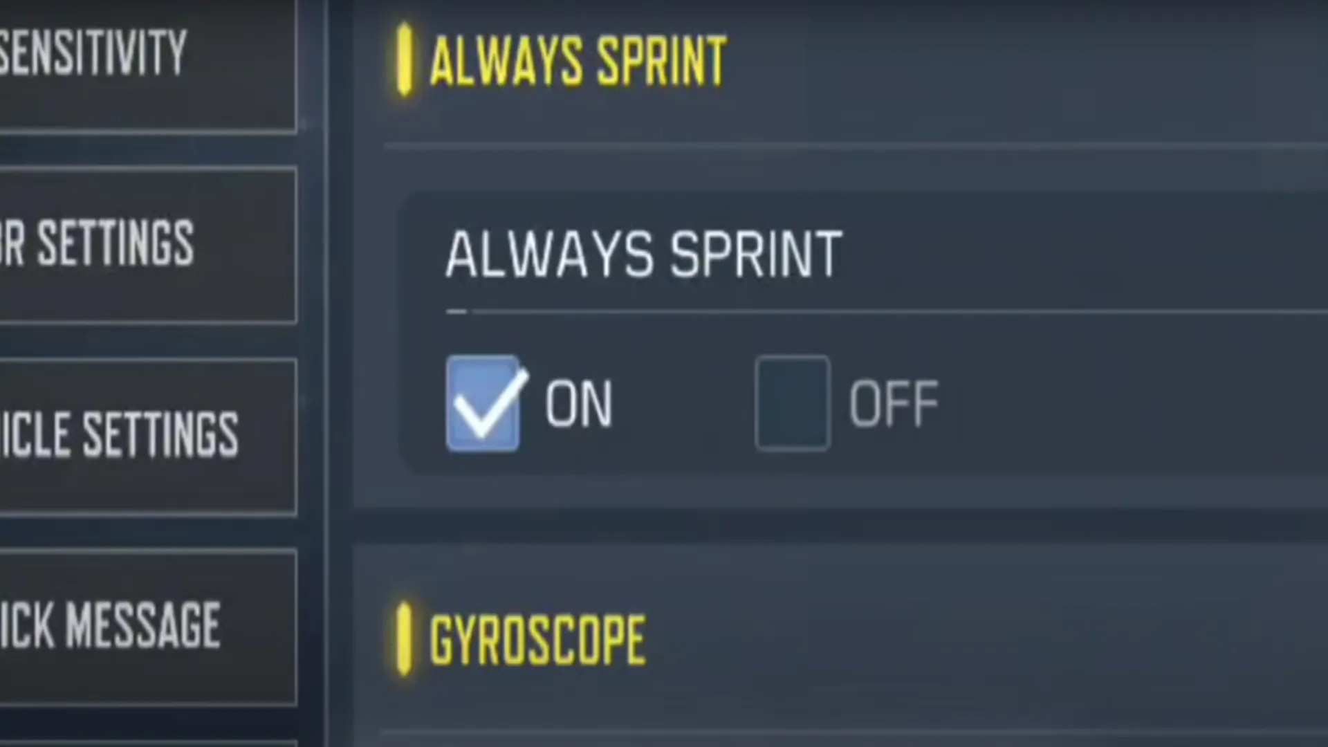 بهترین تنظیمات کالاف دیوتی موبایل - always-sprint