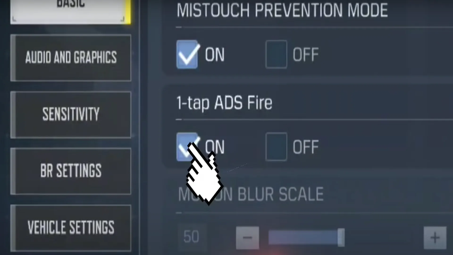 بهترین تنظیمات کالاف دیوتی موبایل - tap-ADS-fire