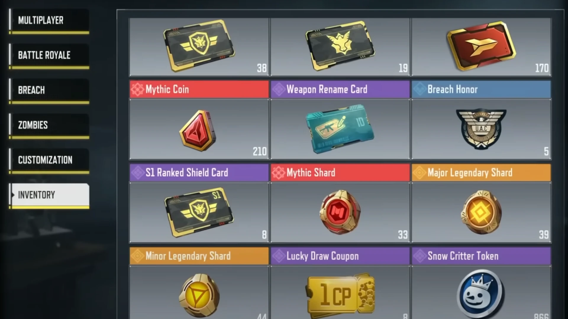 سیزن ۵ کالاف دیوتی موبایل - inventory