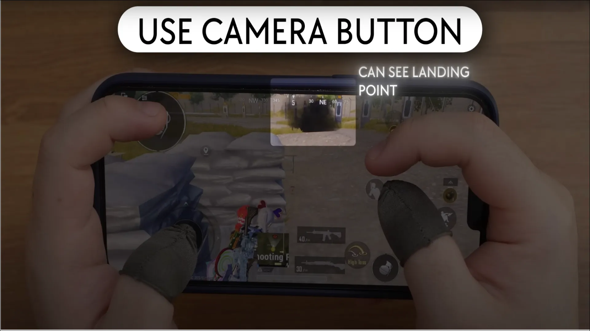 آموزش 4 انگشتی پابجی موبایل - camera button