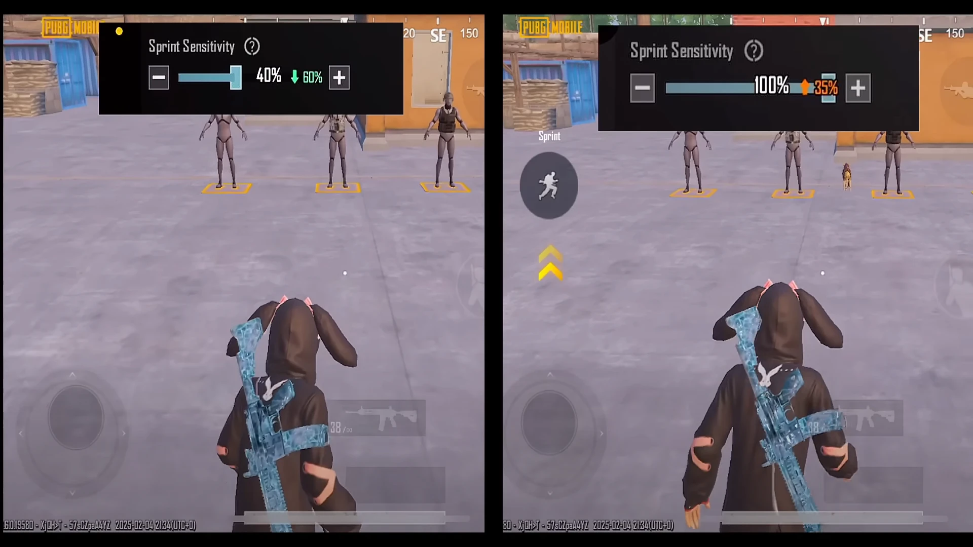 تنظیمات پابجی موبایل - sprint sensivity