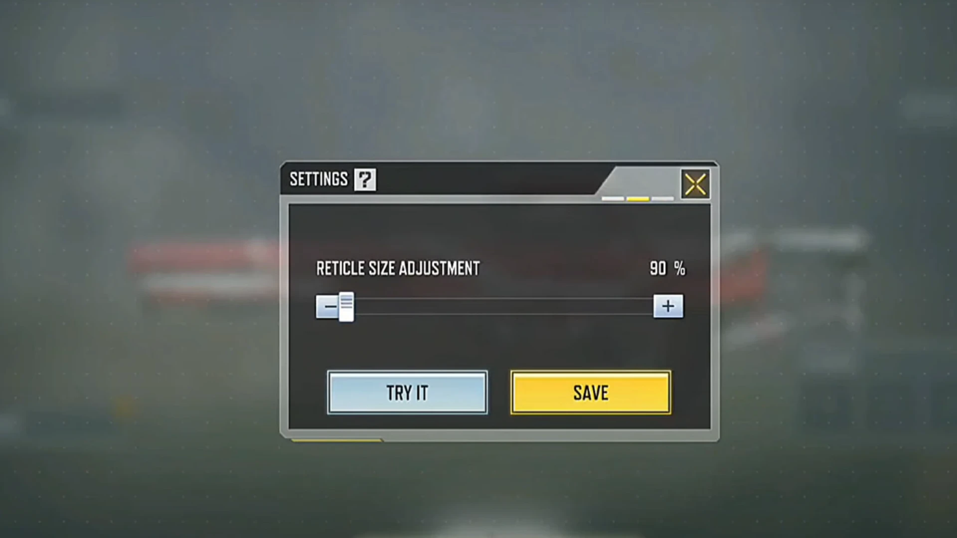 تنظیمات reticle size EM2 سیزن 5 کالاف