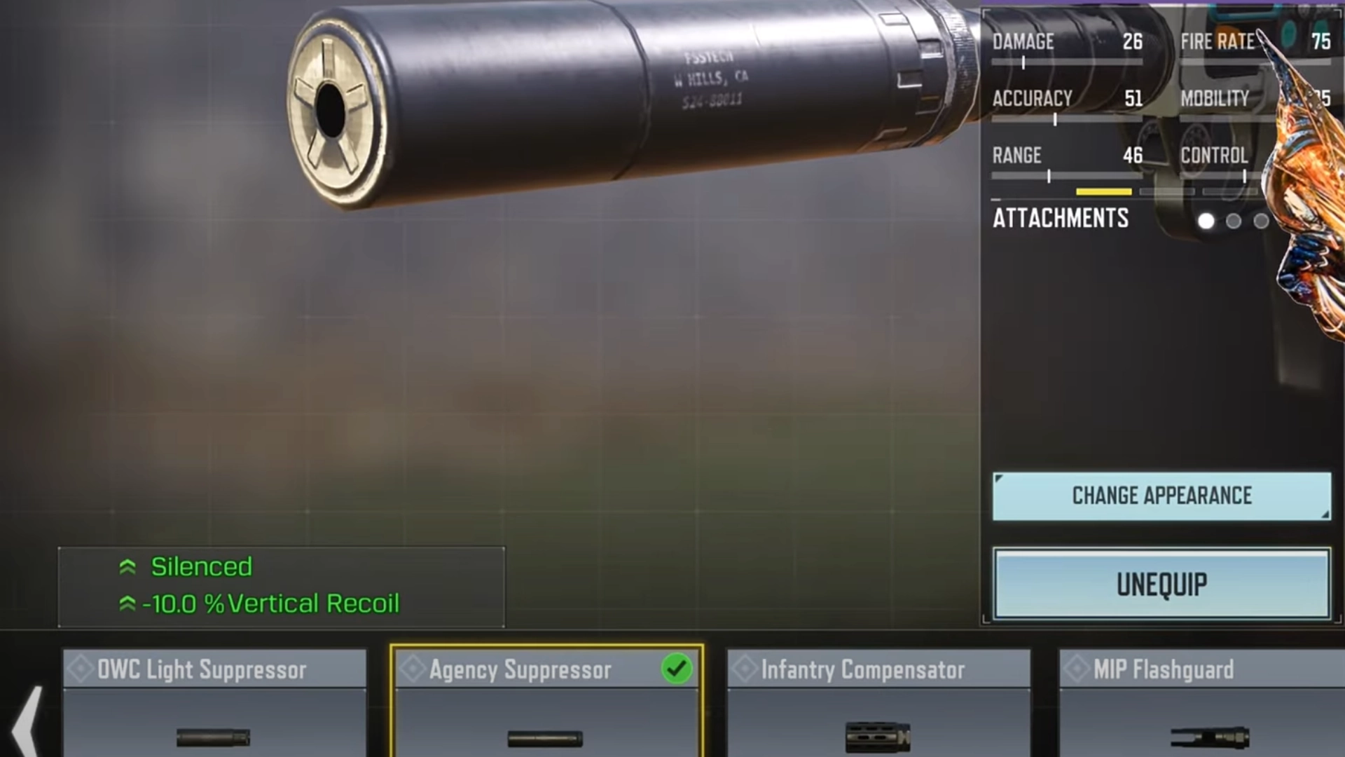اتچمنت Groza بدون ریکویل سیزن ۶ کالاف - agency suppressor